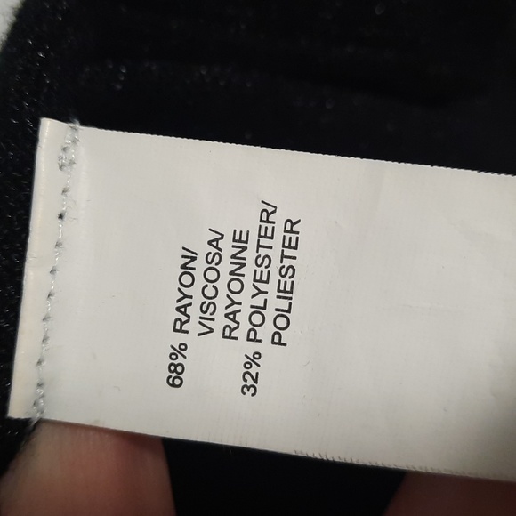 mac & jac Black Ruffle Shoulder Round Neck Silver Shine Short Sleeve Top - Picture 10 of 10